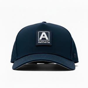 Gorras de Béisbol Personalizadas con Logotipo de Goma, 5 Paneles, Azules, de Secado Rápido, Deportivas, Estructuradas, Impermeables, con Orificios Cortados con Láser y Cierre a Presión - Product Image 2