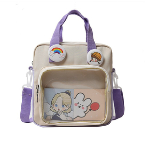 กระเป๋าสะพายไหล่ของผู้หญิงแฟชั่นกระเป๋าผ้าใบน่ารักพร้อมรายละเอียดโปร่งใสกระเป๋าสะพายไหล่ของเด็กผู้หญิงน่ารัก - Product Image 3