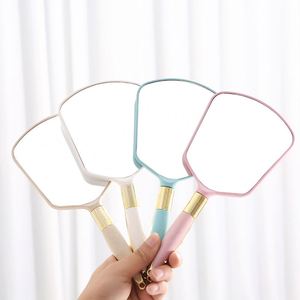Low Moq Makeup Handheld Mirror Private Label Single Side Vanity Hand Mirror Handle Cosmetic Mirror for Women - Product Image 3