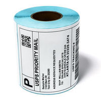 Etiquetas Térmicas Adhesivas de Papel Termosensible de 4*6 Pulgadas (100*150 mm) Directo de Fábrica, Impresión Personalizada de Códigos de Barras, Rollo de Etiquetas Adhesivas