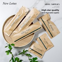Kit de toilette jetable en coton pour hôtel, 7 pièces (brosse à dents, peigne, bonnet de douche), emballé individuellement, directement de l'usine