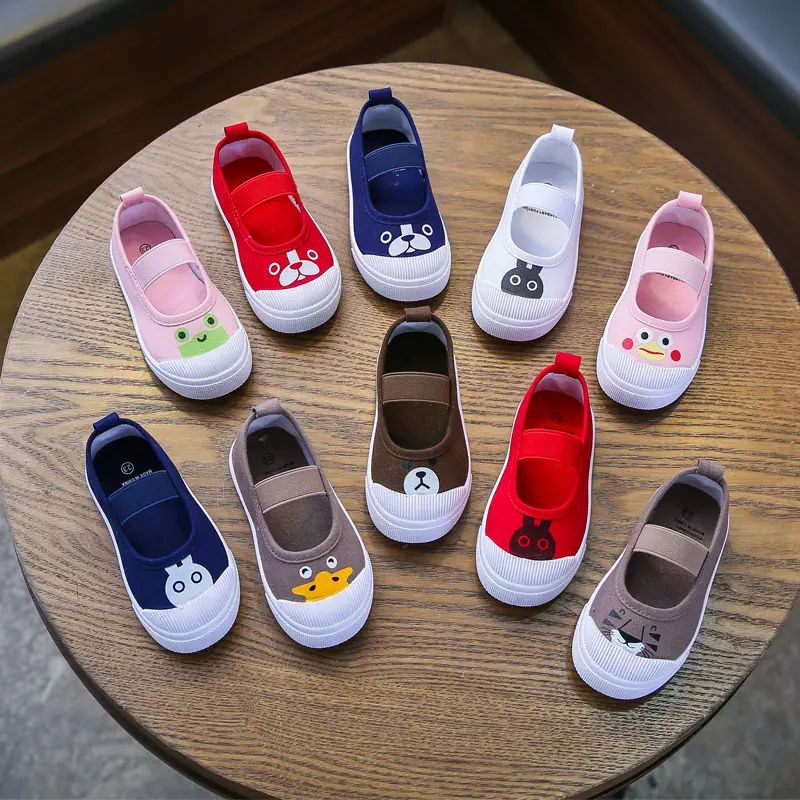 Zapatos de lona con dibujos animados para niños y niñas, calzado informal transpirable para interiores, guardería, unisex, nuevo estilo, venta al por mayor