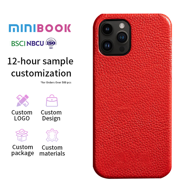 Minibook Support Custom Personalised Leather Phone Cases for iPhone DIY Print Design Phone Case for S24 ultra