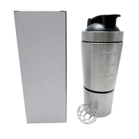 Bouteille d'eau en acier inoxydable 591 ml 20 oz avec compartiment pour poudre, shaker personnalisé pour la musculation et le fitness
