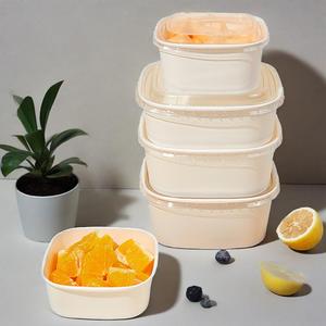 ชามกระดาษคราฟท์สีน้ำตาลแบบใช้แล้วทิ้งวัสดุงานฝีมือพิมพ์ฟอยล์สีทองสำหรับบรรจุภัณฑ์อาหารเค้กสลัดถ้วยทานแซนวิช - Product Image 1