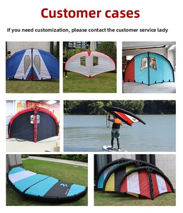 Planche à voile gonflable prête à l'emploi pour vagues, paddleboard, planche à voile à vent, planche à voile à cerf-volant, bleu et blanc, pour lacs et rivières, en tissu Oxford, pour l'eau - Product Image 6