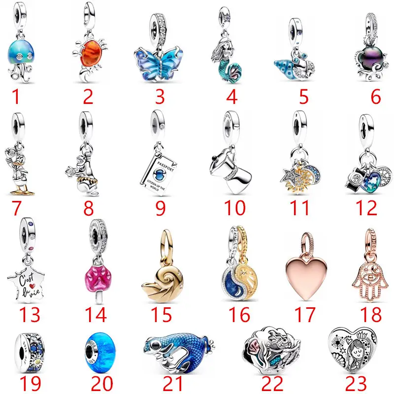 2023 New 925 Sterling Silver Summer Mermaid DIY Bracelet Charming Women's Hidden Stone Bracelet Jewelry