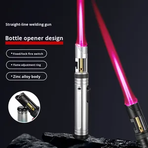 Briquet multifonctionnel à <span class=keywords><strong>flamme</strong></span> rouge coupe-vent - Product Image 2