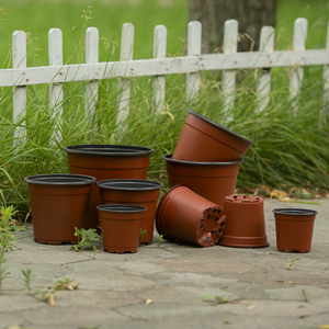 กระถางดินเผาสองรูสำหรับสถานรับเลี้ยงเด็กทำจากพลาสติก PP รีไซเคิลเส้นผ่านศูนย์กลางด้านบน10ซม. มีรูระบายน้ำ - Product Image 5