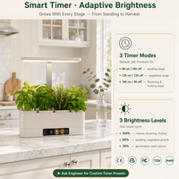 Système de culture en terreau pour jardin intérieur intelligent à LED blanc à spectre complet 24W, compatible avec le substrat en terreau, la fibre de coco et la fibre de chanvre