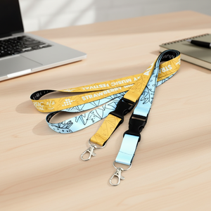 Personalized Custom Logo Breakaway Printed Polyester Water Resistant Eco-Friendly ID Card Holder Neck Lanyard Anime Key Hook