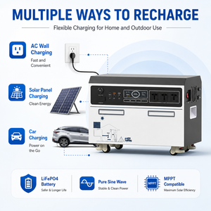 Estación de Energía Portátil Extraíble LiFePO4 K-50T-B 5000W 8000Wh Solar MPPT Onda Sinusoidal Pura Tipo-C/USB para Uso en Interiores y Exteriores - Product Image 5