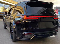 Nouveau kit carrosserie large en carbone noir LX600/LX700 avec diffuseur de pare-chocs avant et spoiler, installation par vis, garantie 1 an