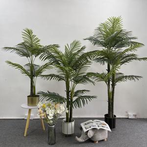 Palmeras en maceta artificiales de plástico y bambú para hoteles, hojas decorativas de simulación, hierba plantada, suministros de jardín, bonsái - Product Image 6