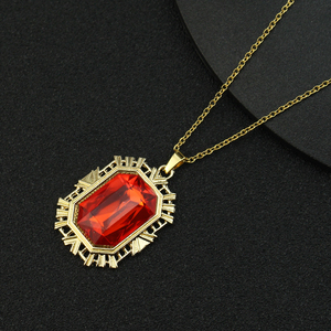Collana The Sandman Cosplay Re dei Sogni Morpheus con Ciondolo Rubino Rosso, Gioielli Vintage, Accessori per Costumi, Oggetto di Scena, Regalo per i Fan - Product Image 3