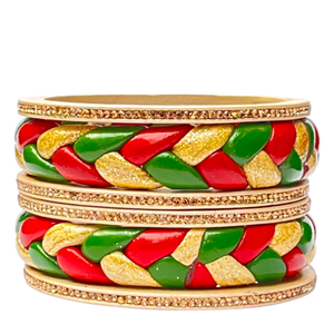 Traditional Handmade Lac Bangles Set with Unique Ponytail Design Stylish Ethnic Jewelry for Weddings Celebrations and Gifts - Product Image 2
