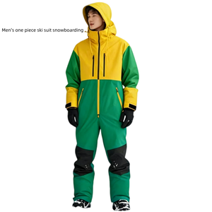 Combinaison <span class=keywords><strong>de</strong></span> ski une pièce pour <span class=keywords><strong>homme</strong></span> AQTQ, coupe-vent, imperméable, colorée, pour le snowboard et le ski - Product Image 3