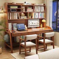 Groothandel Echt Massief Houten Studie- en Leestafel, Draagbare Laptop Bureau en Stoel voor de Slaapkamer