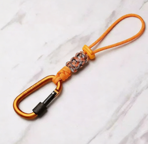 Correa para Llaves de Paracord Tejida a Mano con Mosquetón de Aluminio para Escalada al Aire Libre, Accesorio Antipérdida - Product Image 2