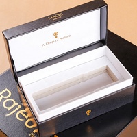 Emballage de boîte cadeau en carton cosmétique personnalisée Emballage de boîte cadeau magnétique de luxe de parfum noir