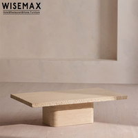 WISEMAX FURNITURE Wabisabi Design minimaliste Marbre naturel Travertin Pierre Centre Table Canapés Set Table basse pour le salon