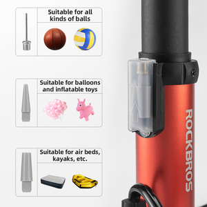 Bomba de Alta Presión ROCKBROS de 80 PSI para Bicicleta, Inflador de Aire AV/FV, Válvula Schrader <span class=keywords><strong>Presta</strong></span>, Manguera para Inflar Balones - Product Image 3