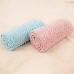 低最小起订量高品质超柔软100% 棉针织实心婴儿毯
