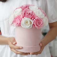 Fleur éternelle en gros : Rose éternelle en forme de champignon, 24 explosions, en pot, finition parfaite