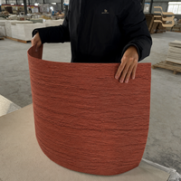 Revêtement mural en pierre flexible 3D texturé, panneau mural en ardoise rouge ultra-fin et léger, revêtement souple MCM pour murs intérieurs et extérieurs