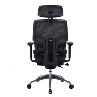 Chaise de bureau exécutive ergonomique à dossier haut en maille de qualité supérieure au design moderne avec repose-pieds, réglable en hauteur, confort et style