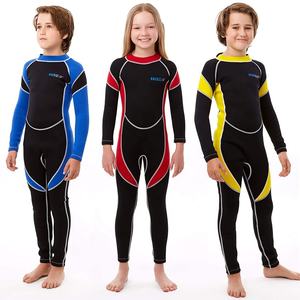 Wetsuits <strong>Scuba</strong> <strong>Diving</strong> Suit Girls Boys Swimwear Quick Dry Long Sleeve One Piece Swimsuit Neoprene Swimming <strong>Costume</strong> Kids Wetsuit - Product Image 1