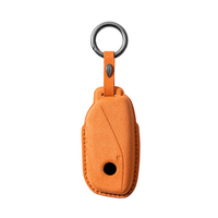 Housse/étui pour clés de voiture BMW Série 3/5/7, X1, X2, X3, X4, X5, X6, X7, en suède, avec boucle, protection intégrale, pendentif