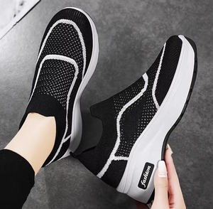 Sneakers <span class=keywords><strong>da</strong></span> Passeggio <span class=keywords><strong>con</strong></span> Piattaforma per Donna, Produzione OEM, <span class=keywords><strong>Scarpe</strong></span> Traspiranti in Rete <span class=keywords><strong>con</strong></span> Tacco a <span class=keywords><strong>Zeppa</strong></span> Leggero, Calzature Casual <span class=keywords><strong>da</strong></span> Lavoro per Viaggi - Product Image 2