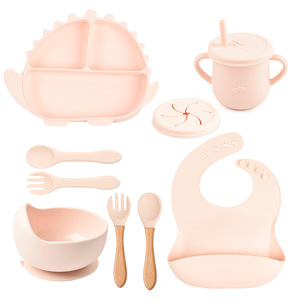 Ensemble de vaisselle en silicone <span class=keywords><strong>pour</strong></span> bébé en forme de dinosaure, ensemble de modélisation de crabe, apprentissage de la nourriture <span class=keywords><strong>pour</strong></span> bébé, vaisselle 100% de qualité alimentaire - Product Image 3