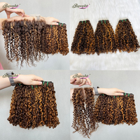 Venta al por Mayor, Precio Económico, Mejor Precio # 4 Paquetes de Cabello Humano Virgen Sin Procesar de Color Marrón, Rizado Pixie SDD, 100% Natural para Mujeres Negras
