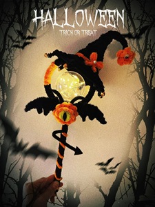 Spooky Halloween Glowing Wizard Wand <b>DIY</b> Pipe Cleaner Craft <b>Kit</b> Ornament Halloween Family Parent Child Activity <b>Kit</b> - Product Image 1