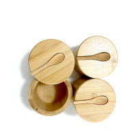 Boîte à épices multicouche en bambou écologique de qualité alimentaire avec logo personnalisé, mini-cuillère, rangement pour sel, poivre et épices de cuisine