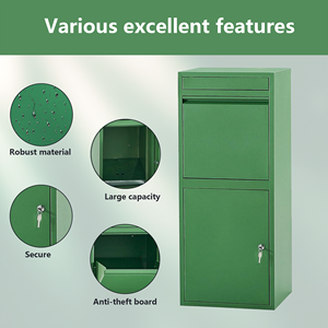 Grande boîte à colis sécurisée extérieure antivol en métal Serrure à clé étanche Style autoportant pour la livraison postale Durable Multiple - Product Image 6