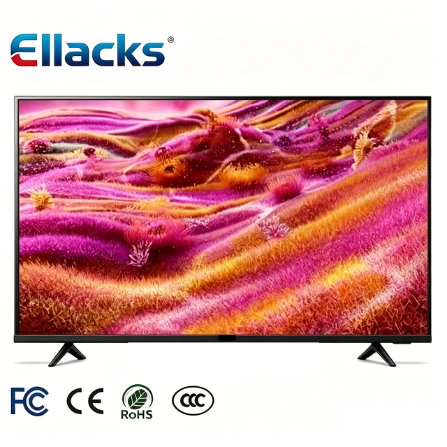 Factory OEM 4K 2K QLED LED Smart TV 43" Black Android Google TV Wi-Fi Flat Screen