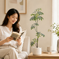 Arbre artificiel Schefflera hyper-réaliste en pot, ignifuge et résistant aux UV, pour Pâques, anniversaires, hôtels, bureaux, vente directe usine