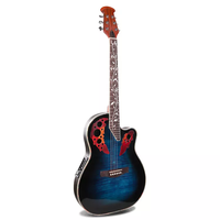 Guitare acoustique-électrique personnalisée en gros à prix abordable - 41 pouces, trou en forme de grappe, équipée d'un égaliseur 7545, finition ultra brillante