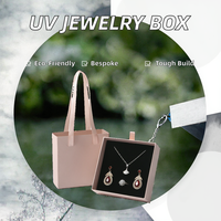 Boîte d'emballage pour bijoux recyclable en trois parties avec estampage et avantage UV pour bague, boucles d'oreilles, collier, pendentif, coffret cadeau