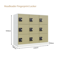 Armoire en plastique robuste et saine Headleader OEM EDM avec panneaux métalliques, armoires avec serrure à empreintes digitales pour école, bibliothèque, salle de sport
