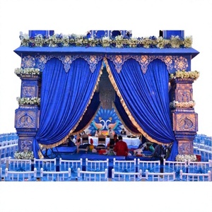 Dernier Style Bleu Bollywood Mariage Mandap Traditionnel Français Style Paon Thème Indien Hindou Mandap Configuration Mariages Vente USA - Product Image 1