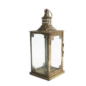 Set di 3 <span class=keywords><strong>Portacandele</strong></span> e Lanterne in Metallo Dorato Antico Marocchino con Stampa Personalizzabile per Decorazione Casa e Uso Votivo - Product Image 3