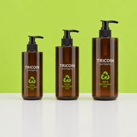 Bouteille en plastique ambré PET pour shampoing, flacon pompe Boston rond avec pulvérisateur, 4oz, 8oz, 16oz, pour savon corporel et mousse de bain