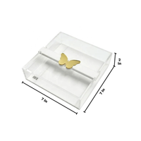 Porte-serviettes en acrylique en forme de papillon, boîte de rangement pour mouchoirs en lucite, organisateur de serviettes décoratif pour la décoration de table de dîner