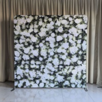 Toile de fond pliable en tissu tendu 8*8 pieds, idéale pour les fêtes, les mariages, les anniversaires, toile de fond de photomaton de couleur unie