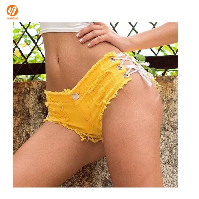 2248 Spring Hot Sale Women Cross Embroidery Denim Shorts|
