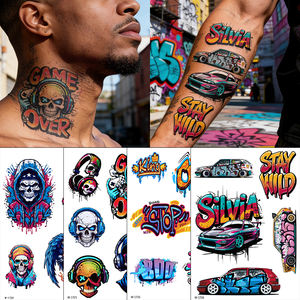 Nuevos Diseños de Tatuajes Temporales Impermeables, Tatuajes Temporales Personalizados con Graffiti - Product Image 1